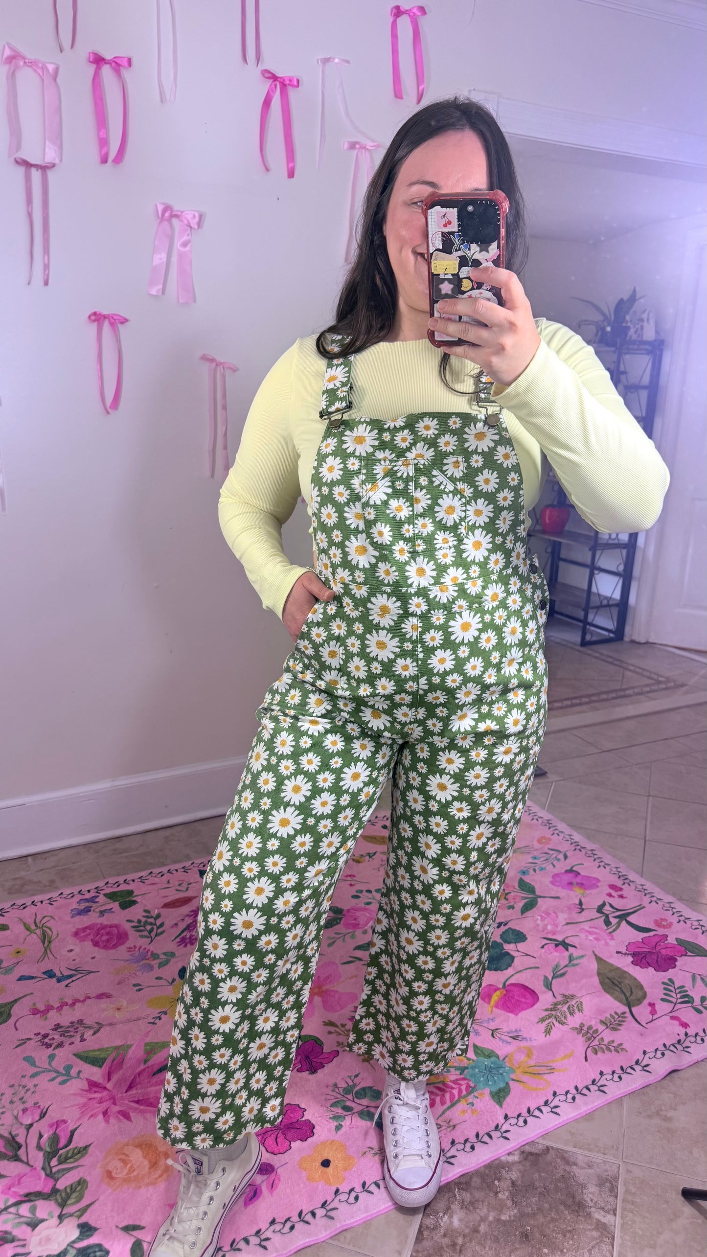 Green Daisy Overalls