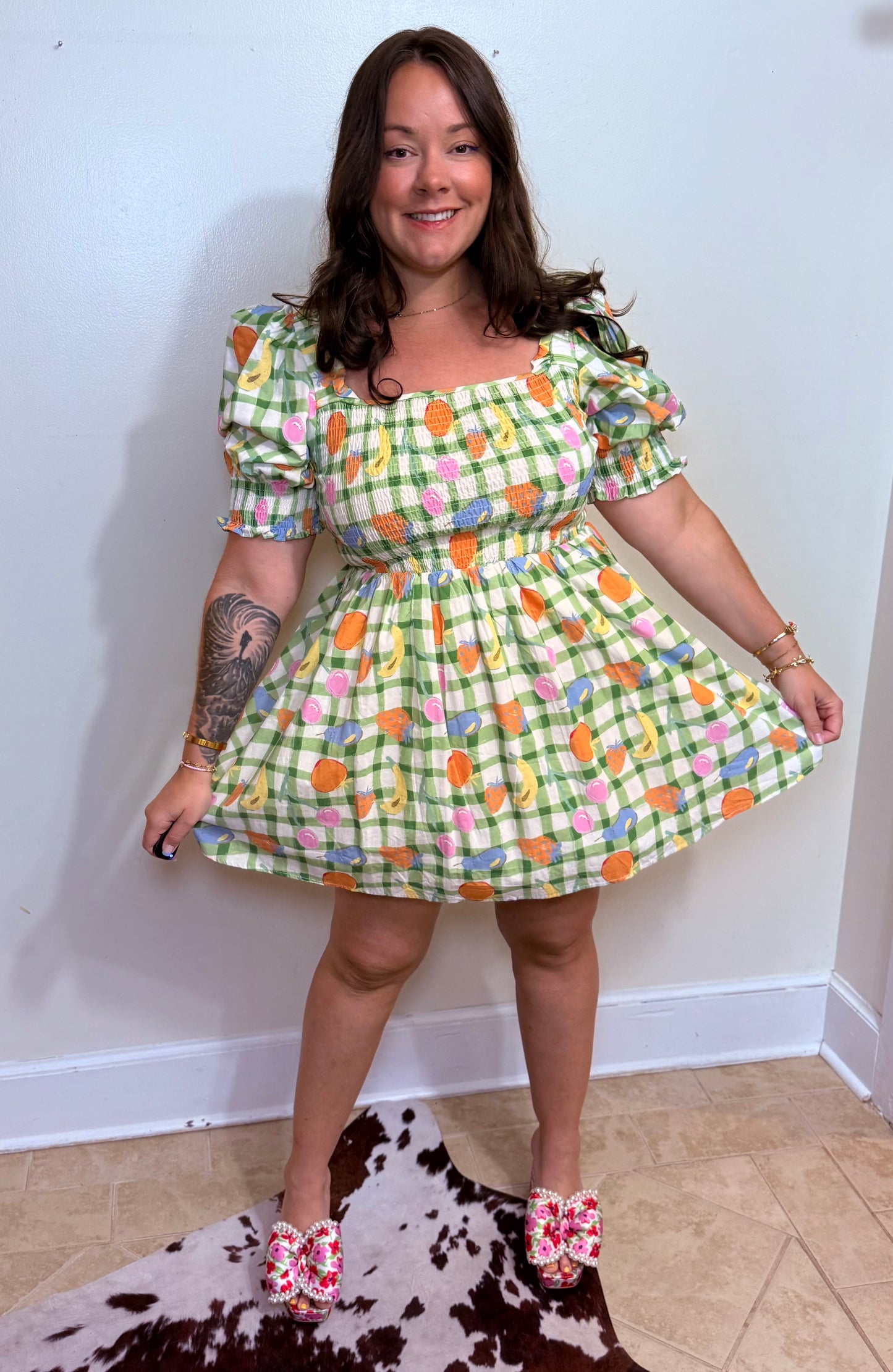 Fruity Cutie Checker Dress