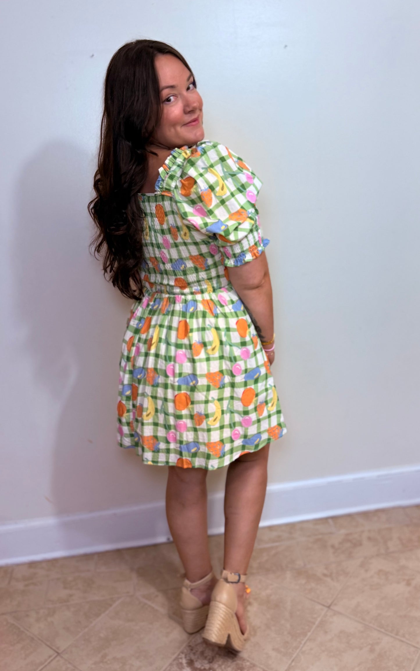 Fruity Cutie Checker Dress