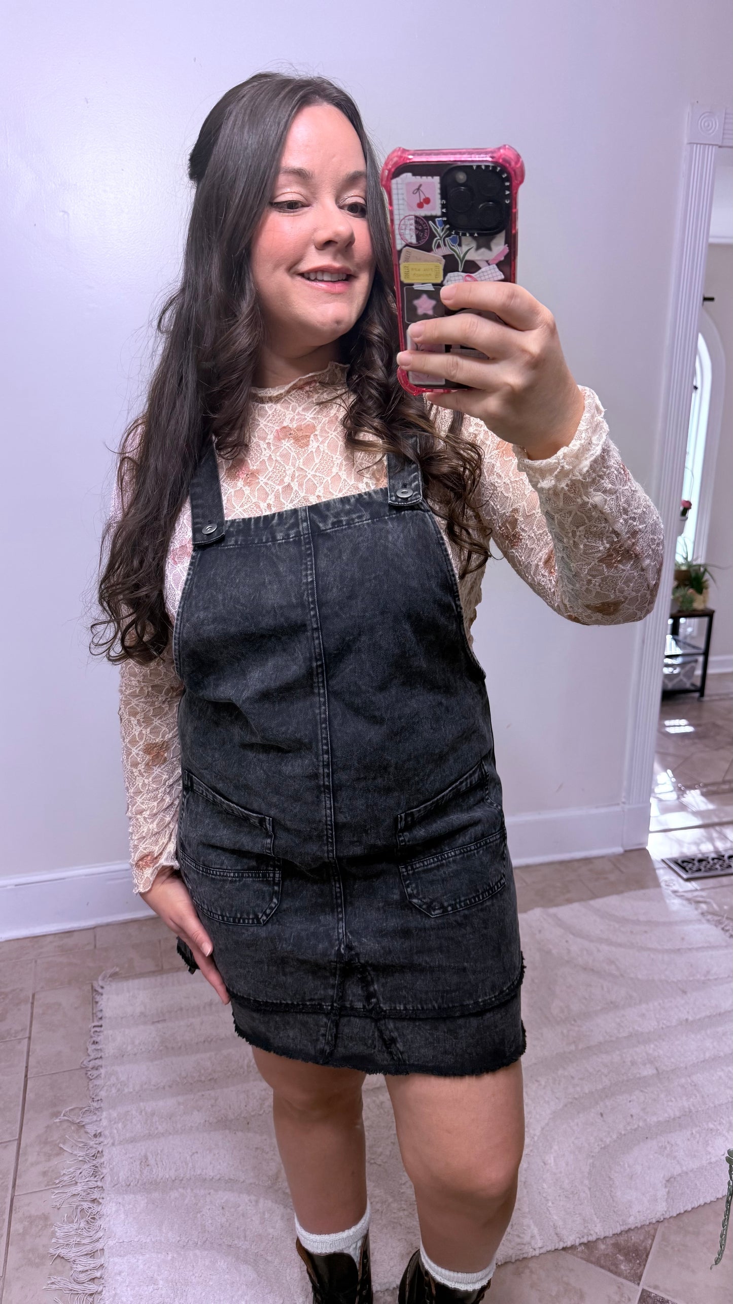 Weekend Washed Overall Dress