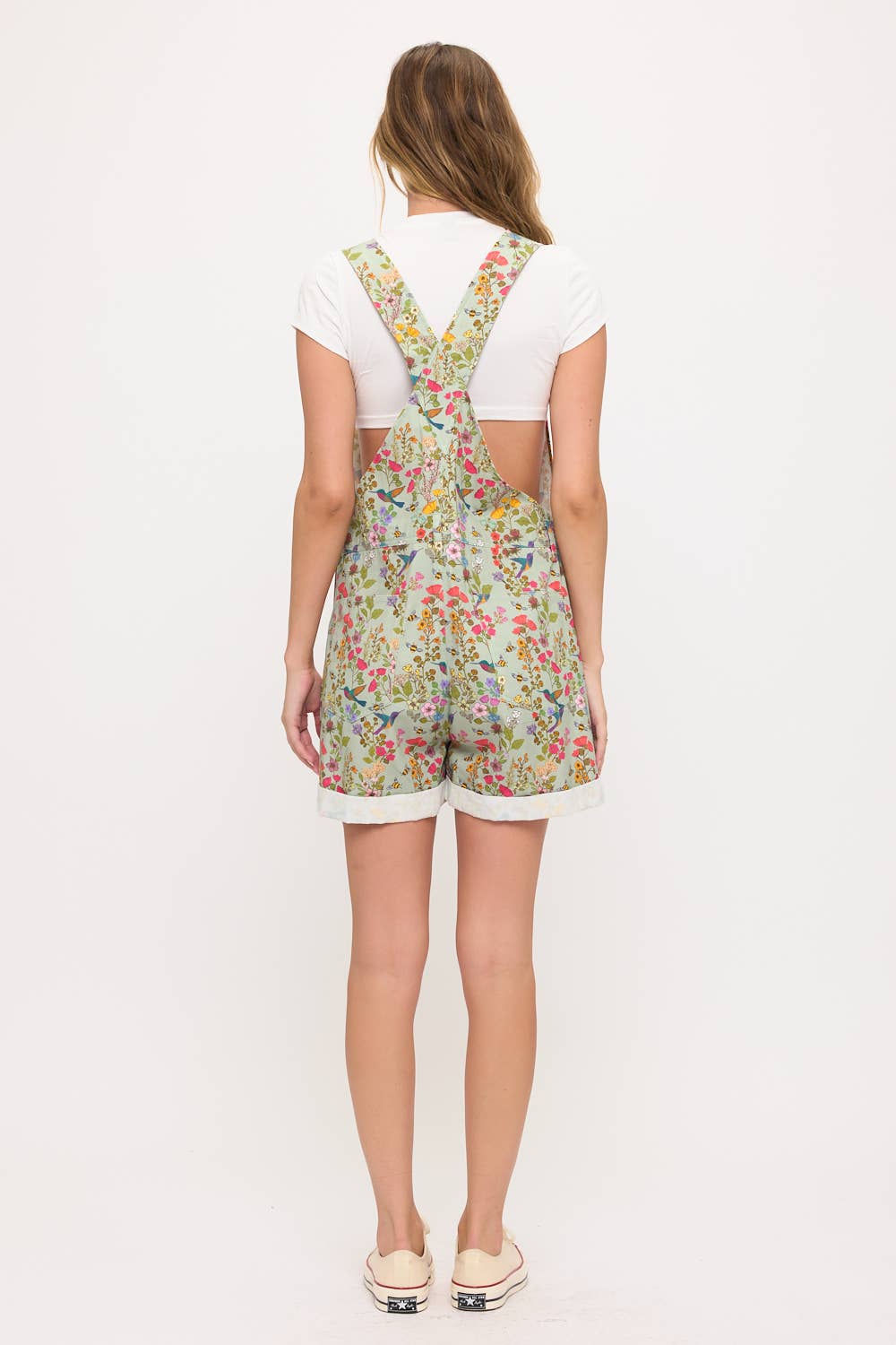 HUMMINGBIRD PRINT SHORTALLS