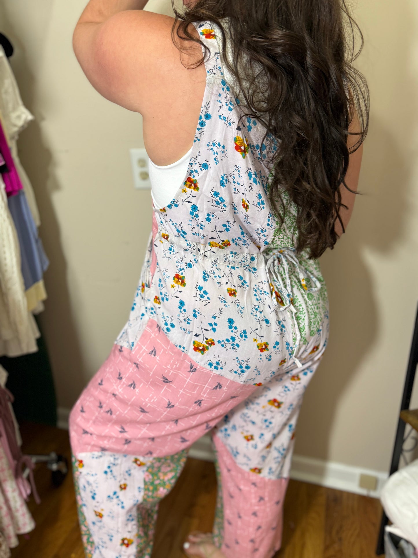Petal Patch Overalls – Boho Floral Mix 1 S/M
