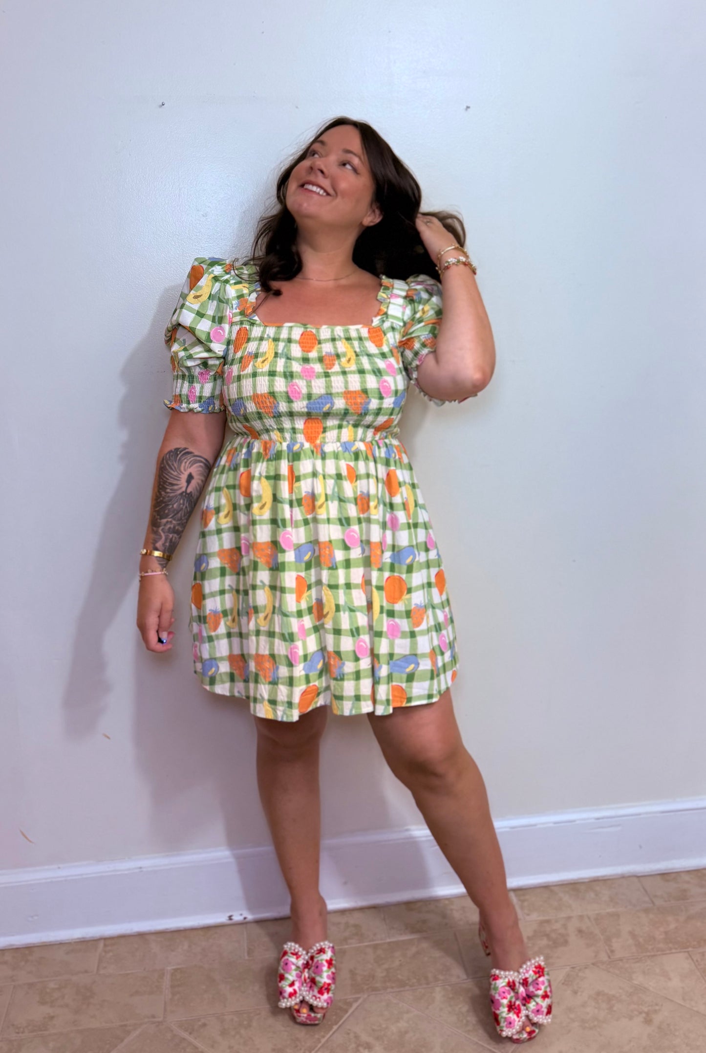 Fruity Cutie Checker Dress