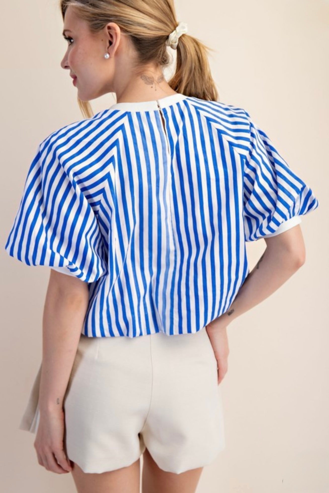 Blue Striped Top