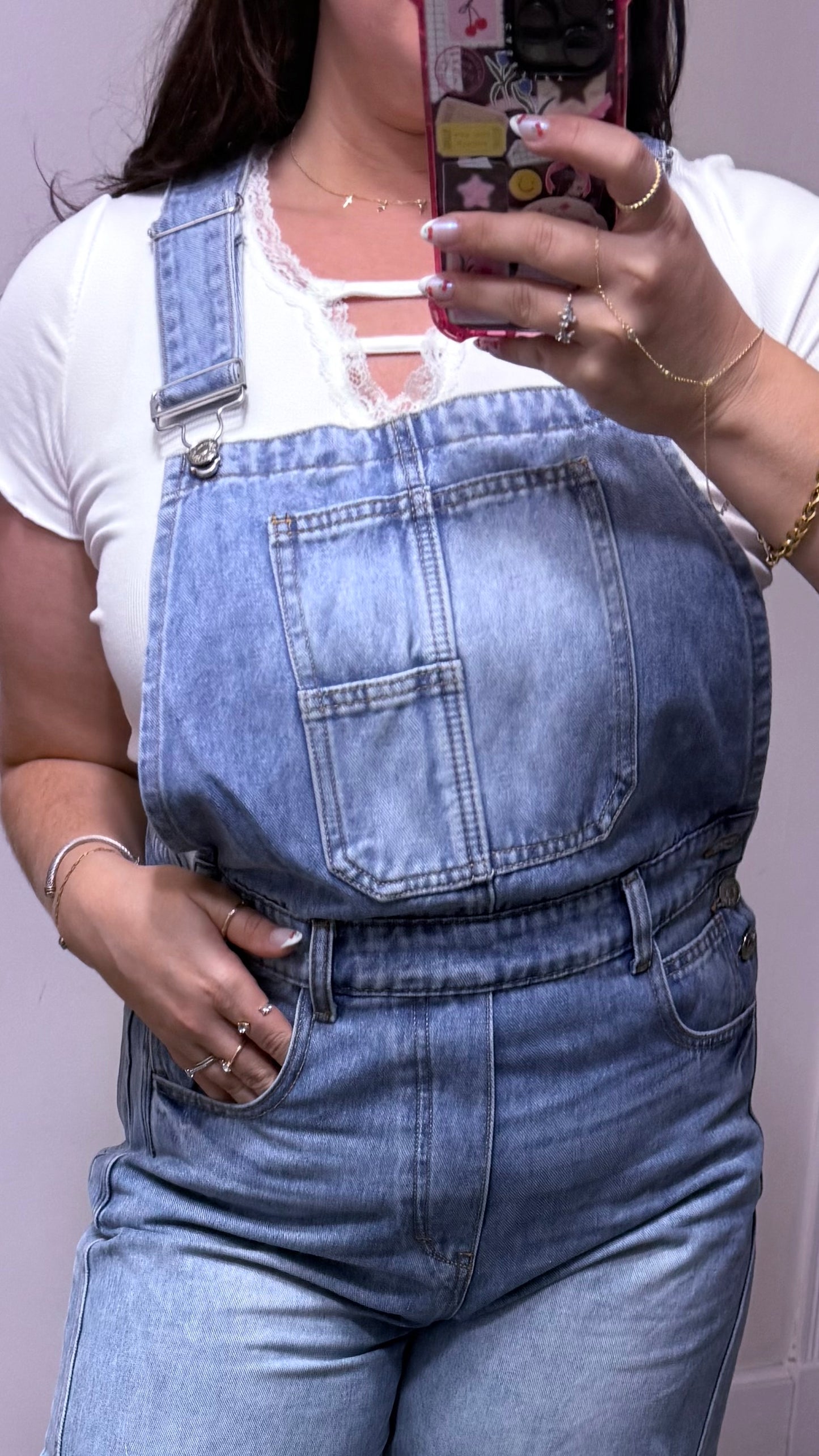 Barrel Fit Denim Overalls