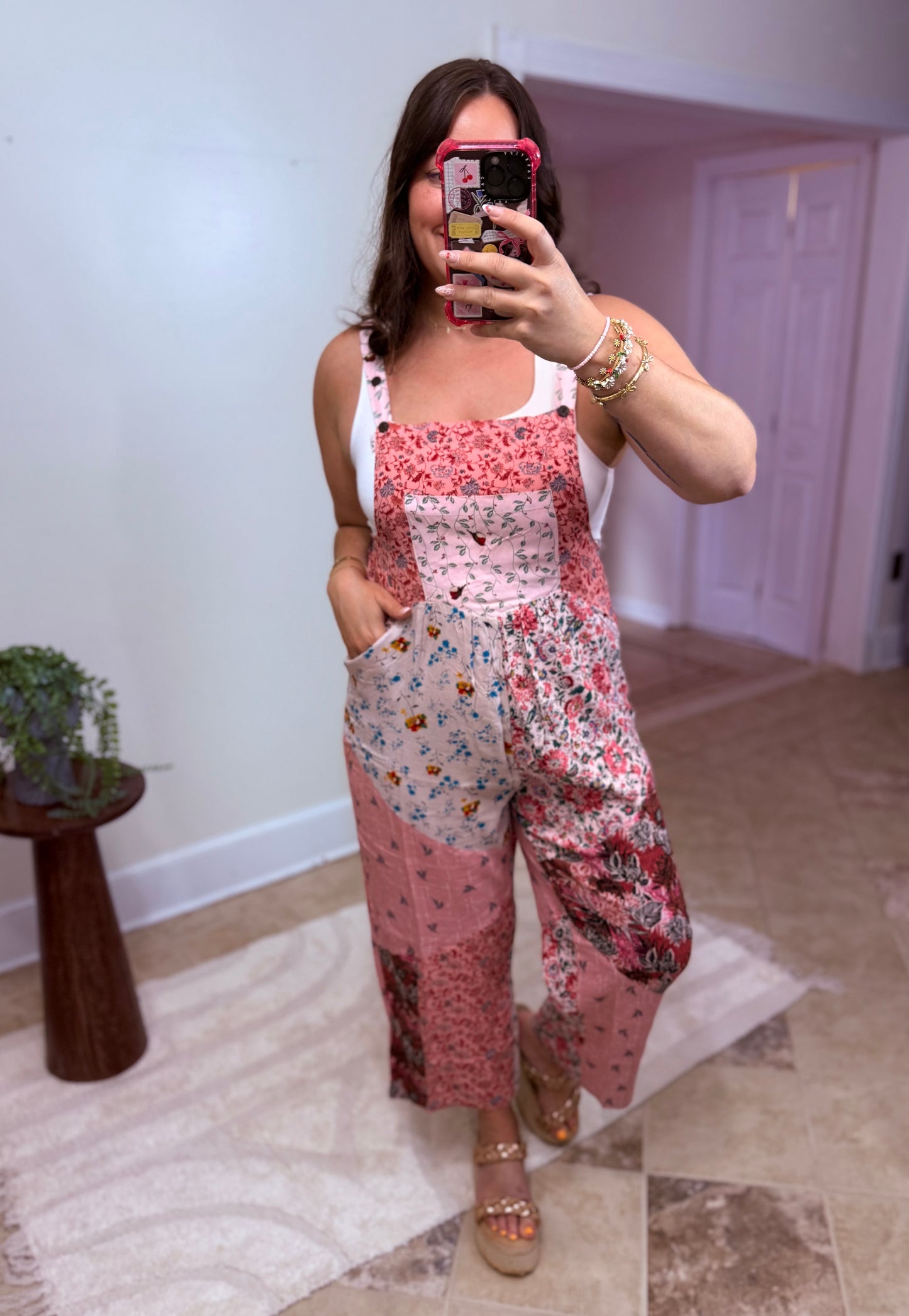 Petal Harmony Boho Overalls