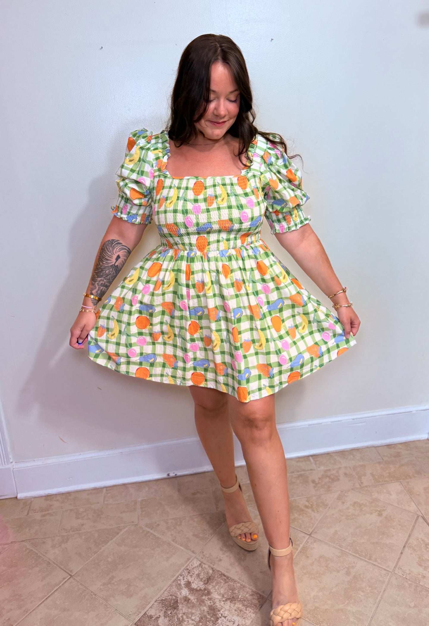 Fruity Cutie Checker Dress