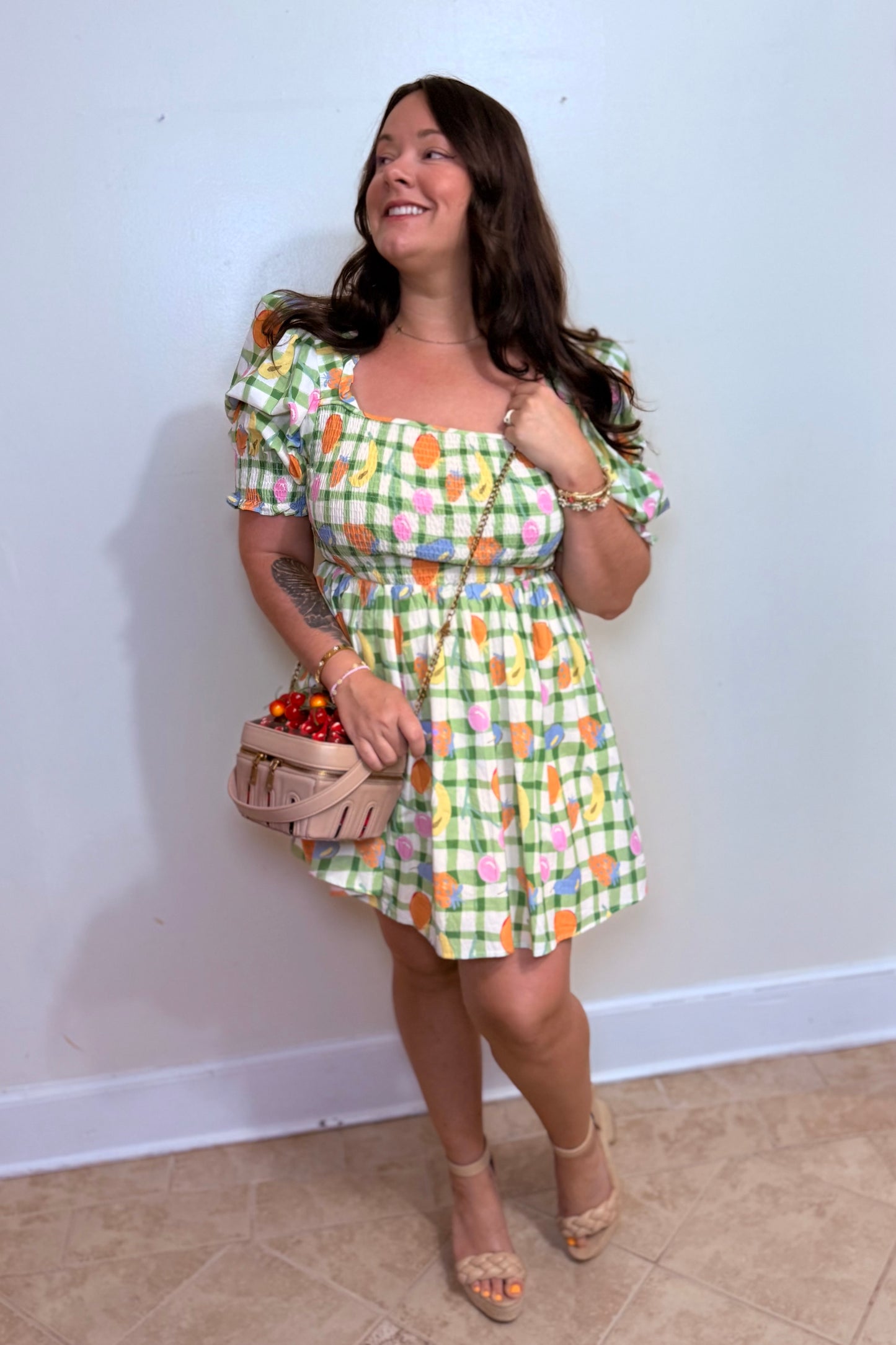 Fruity Cutie Checker Dress