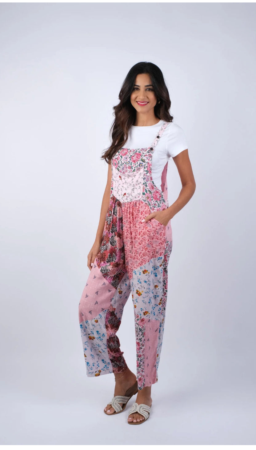 Petal Harmony Boho Overalls