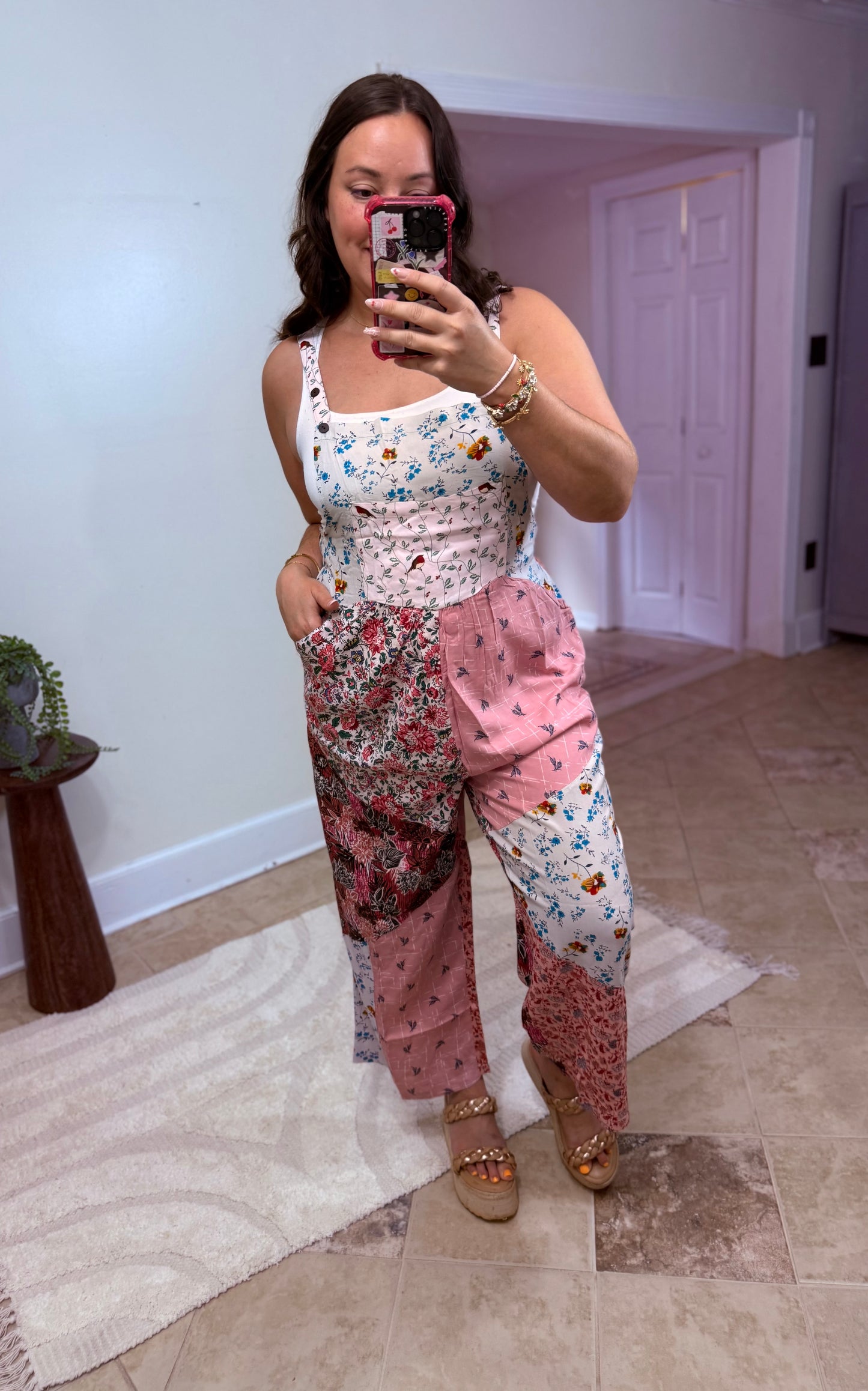 Petal Harmony Boho Overalls
