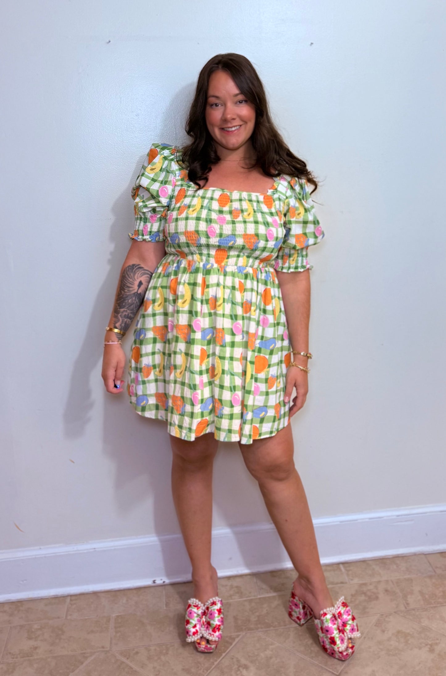 Fruity Cutie Checker Dress
