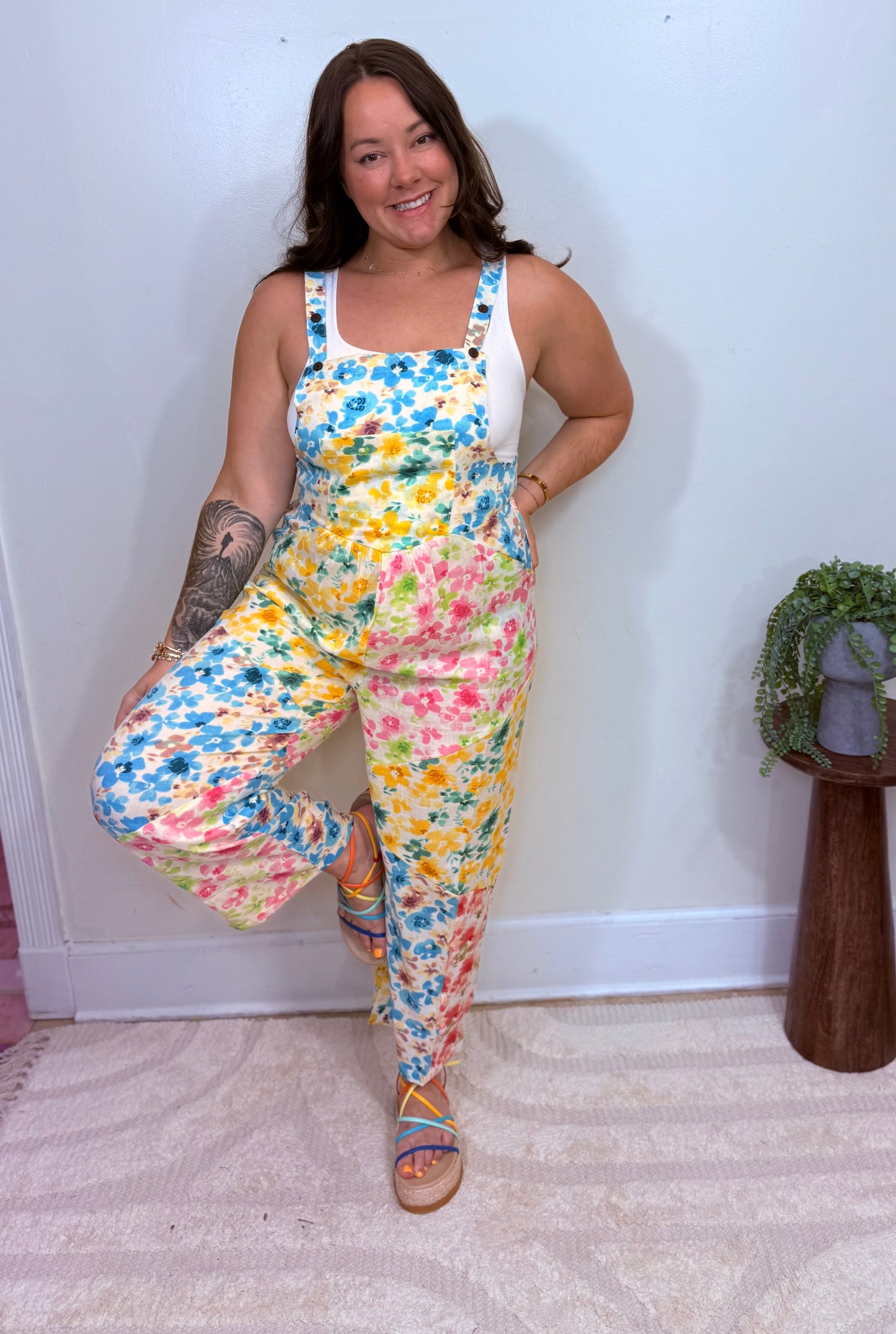 Confetti Garden Overalls
