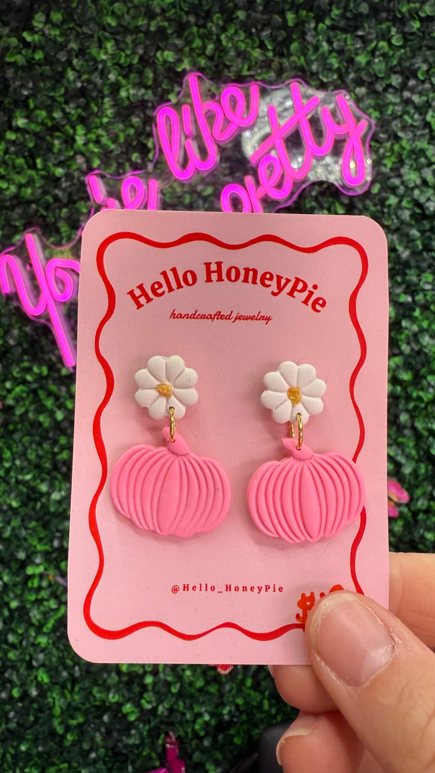Pretty in Pink Pumpkin Earrings