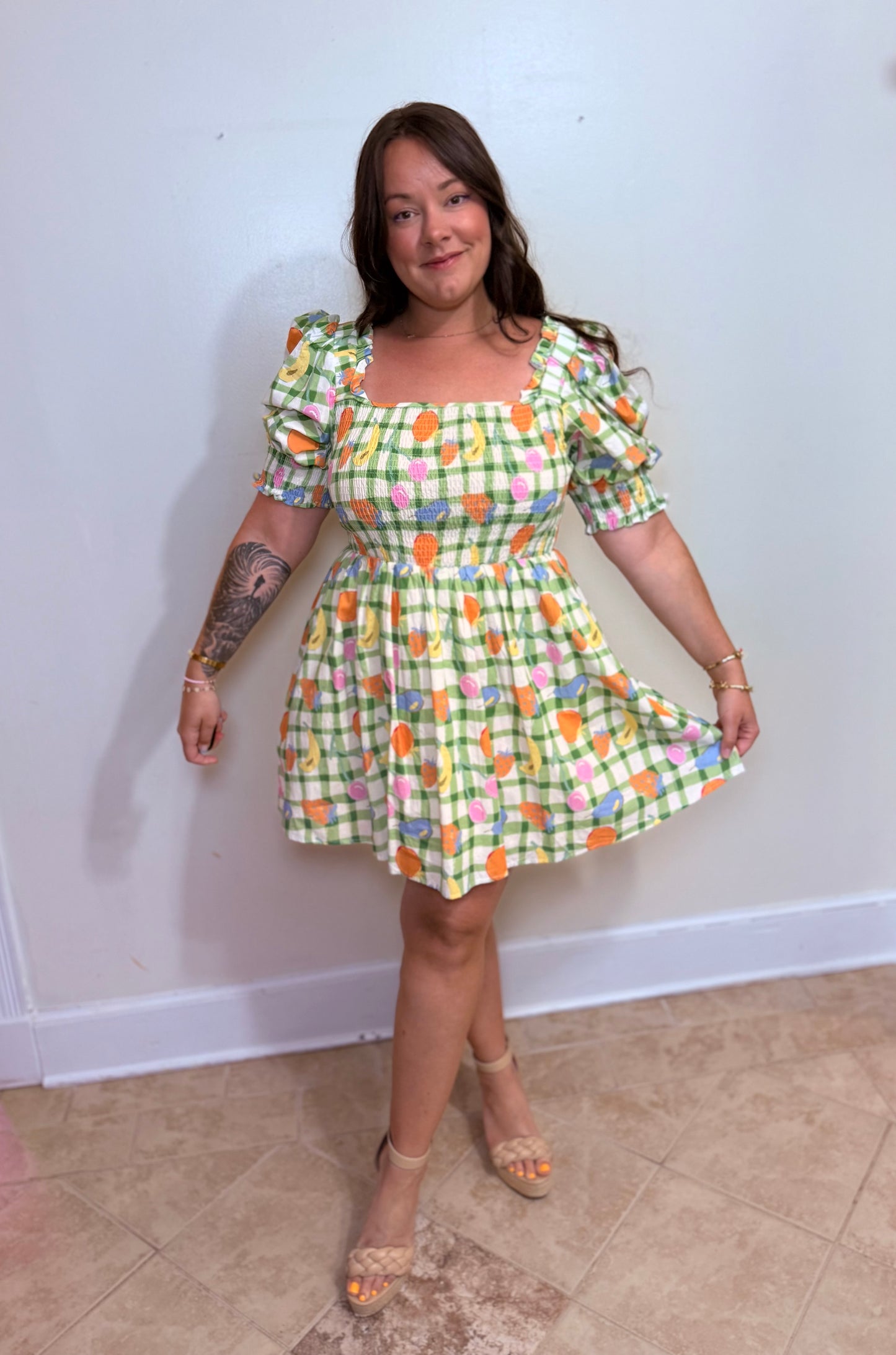 Fruity Cutie Checker Dress