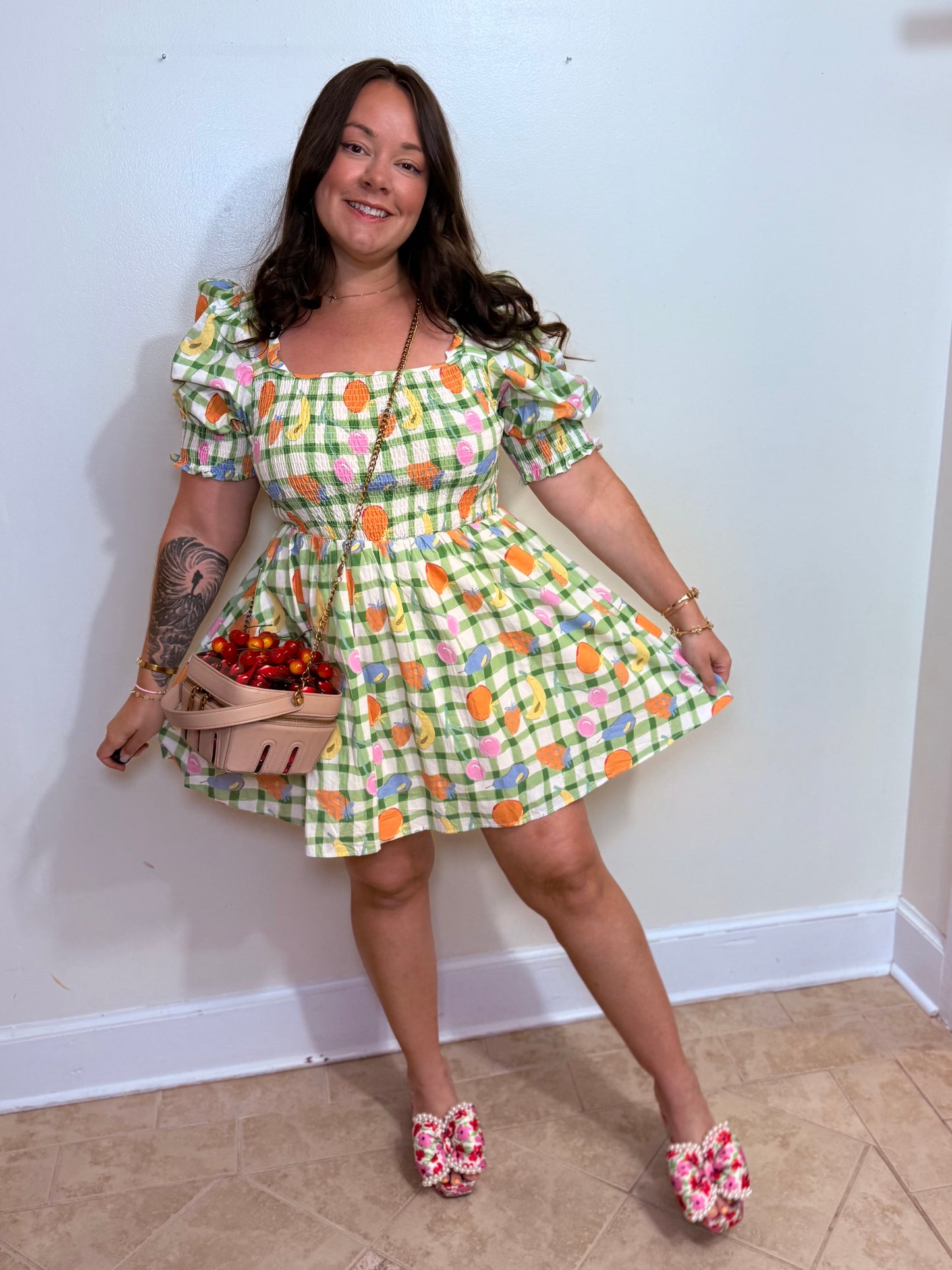 Fruity Cutie Checker Dress