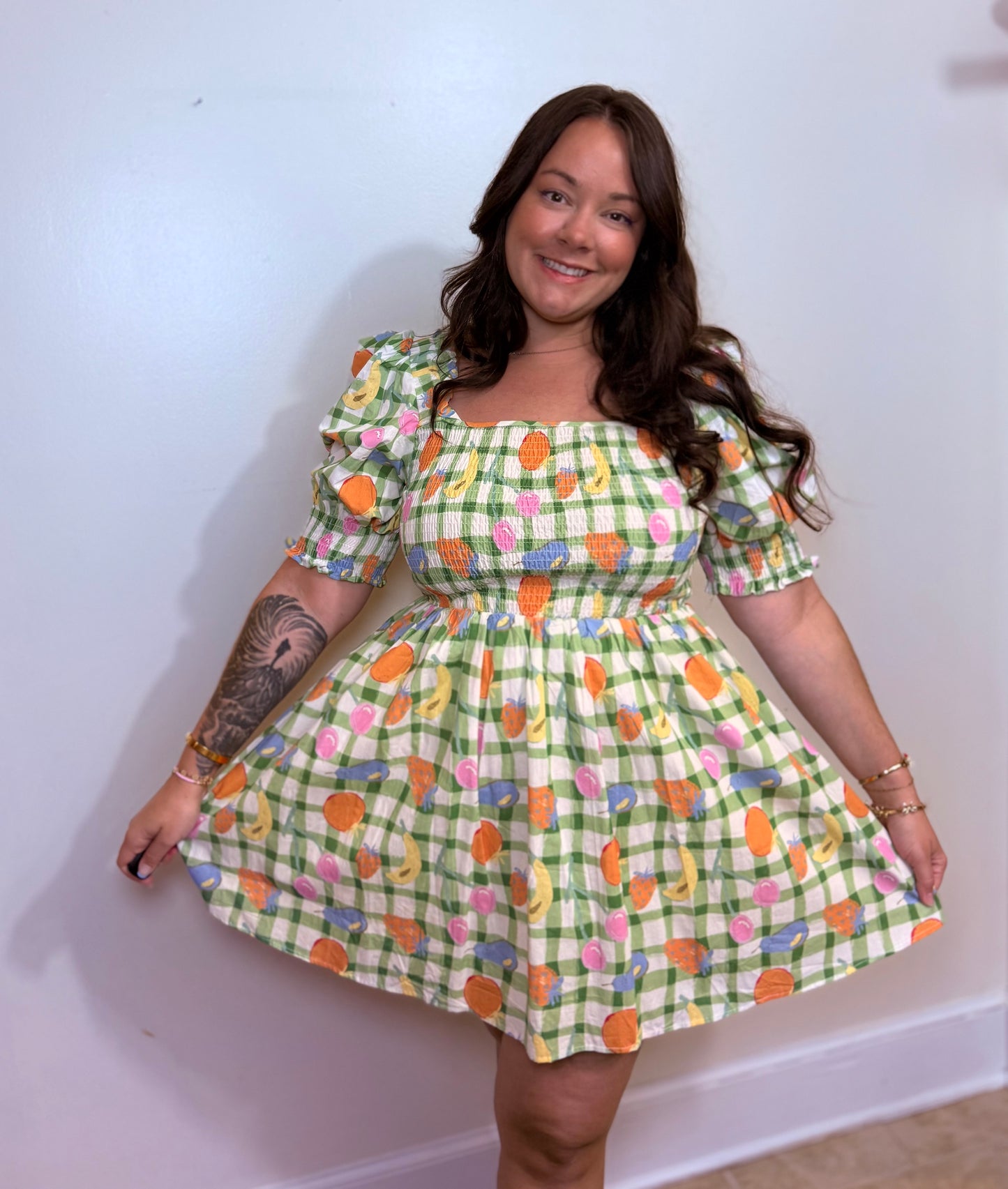 Fruity Cutie Checker Dress