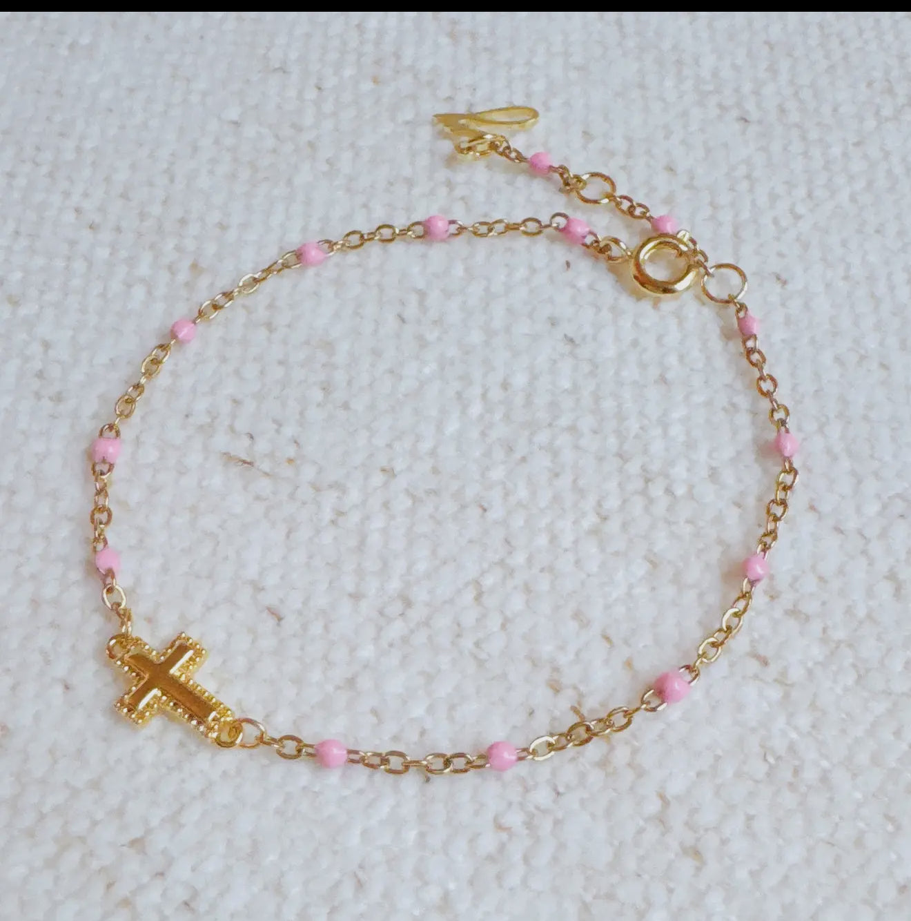 Dainty Color Dots Cross Bracelet