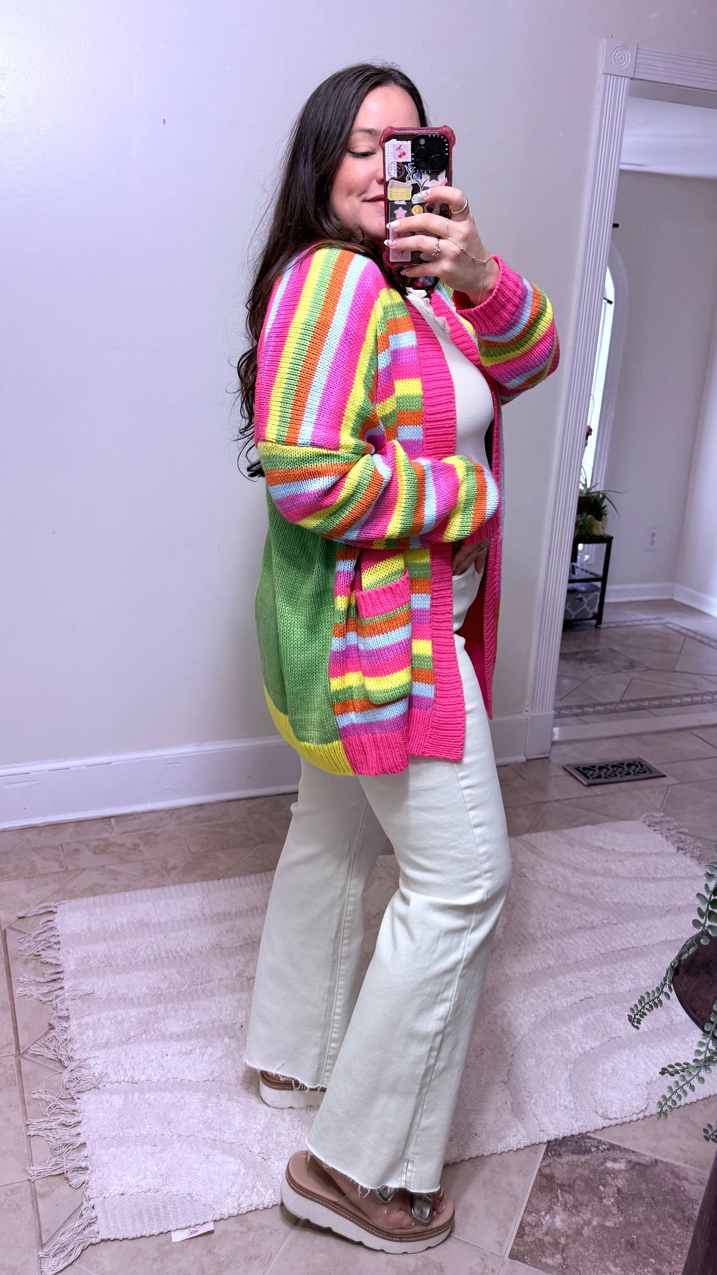Color Pop Rainbow Stripe Cardigan