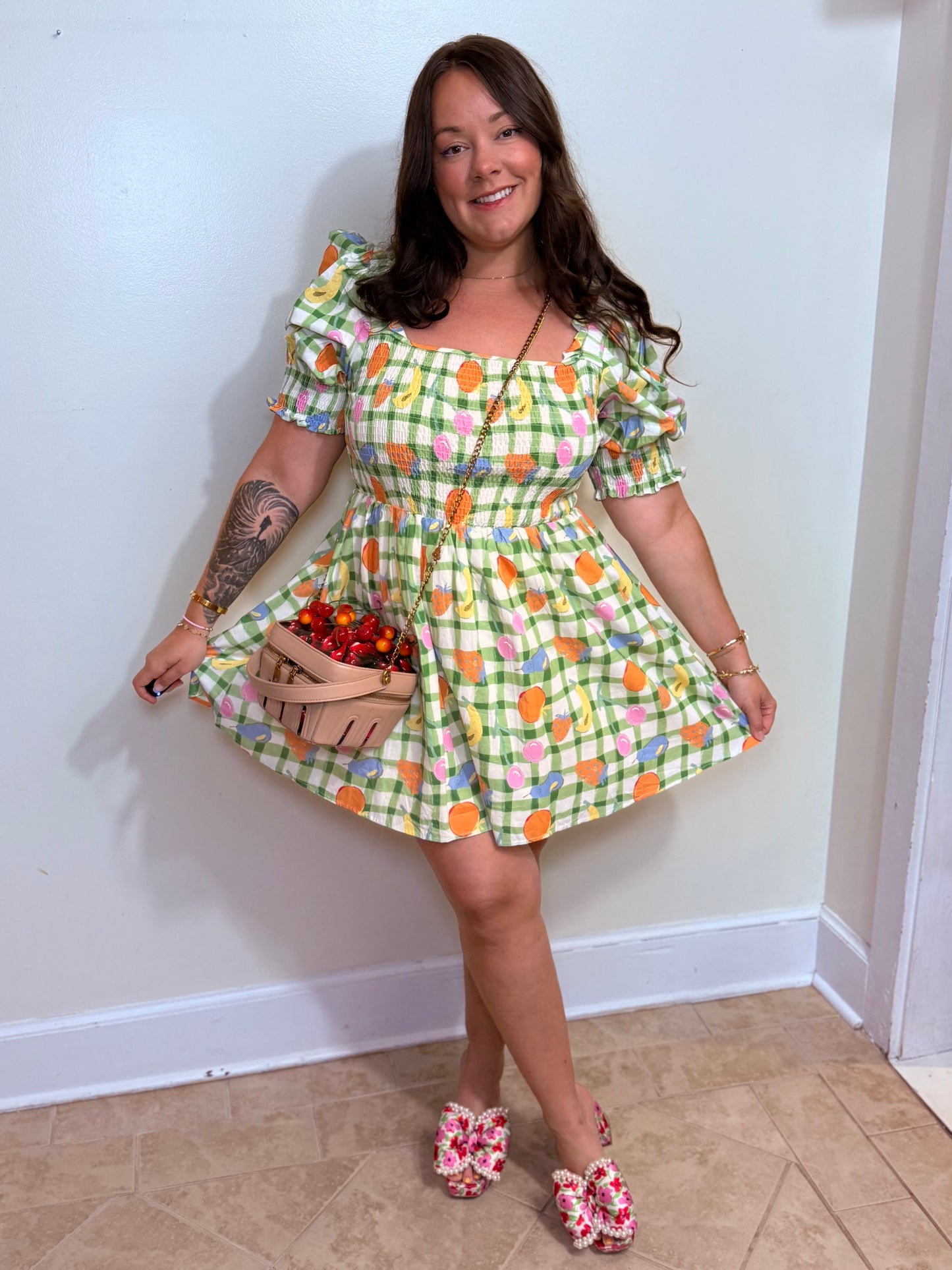 Fruity Cutie Checker Dress