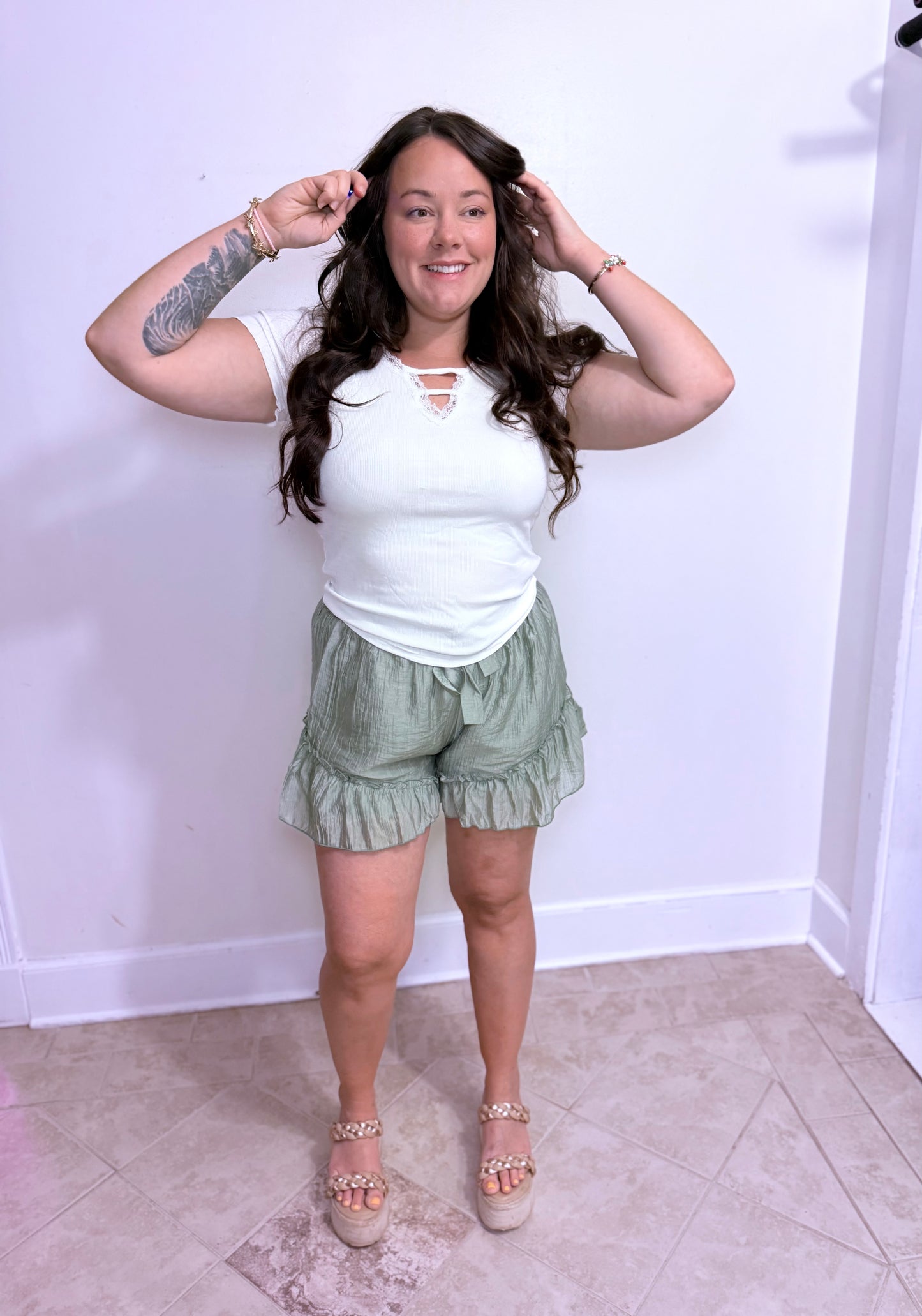 Sage & Sass Ruffle Shorts