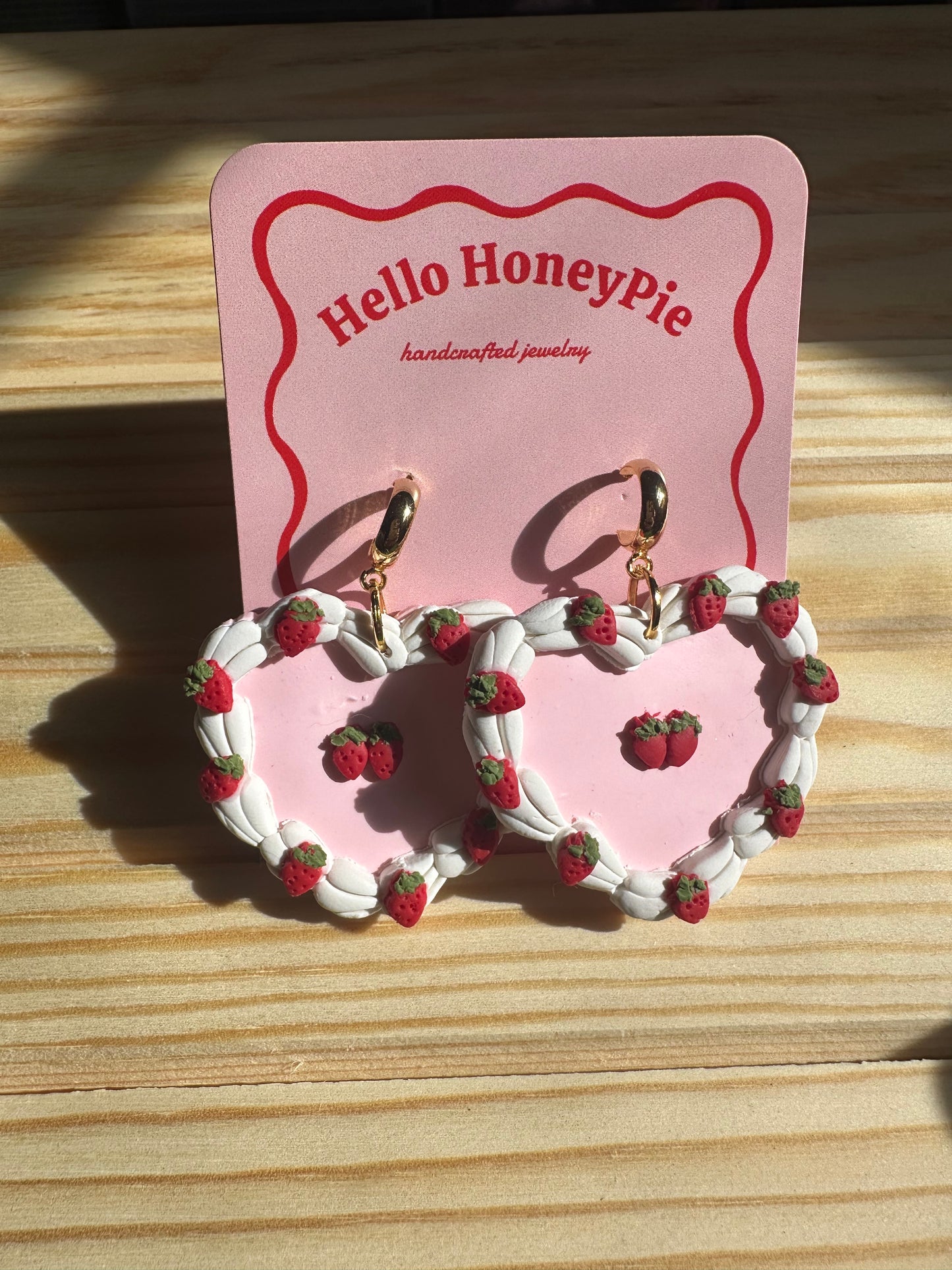 Strawberry Heart Cake Dangles