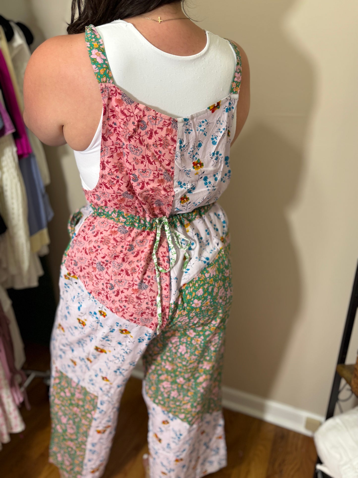Petal Patch Overalls – Boho Floral Mix (1) L/XL