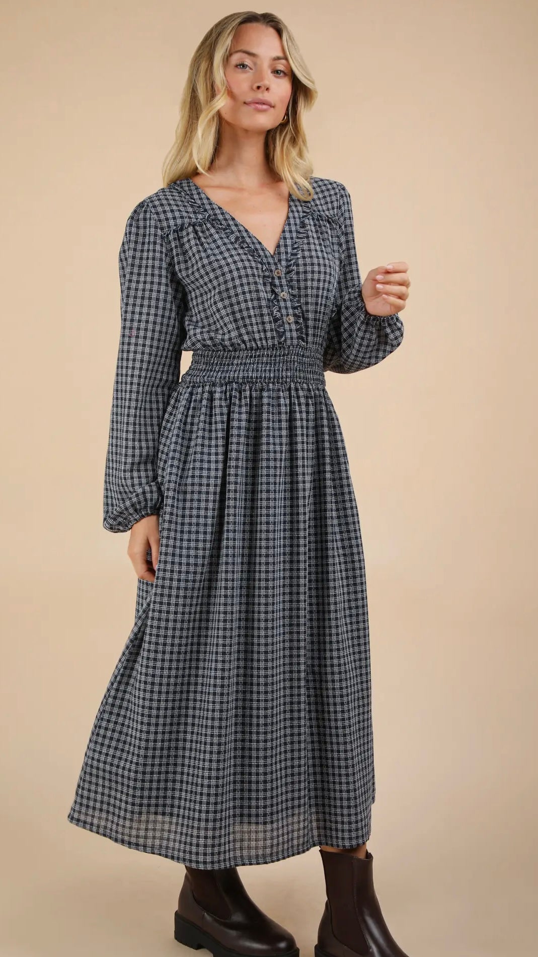 Plaid Midi Dress