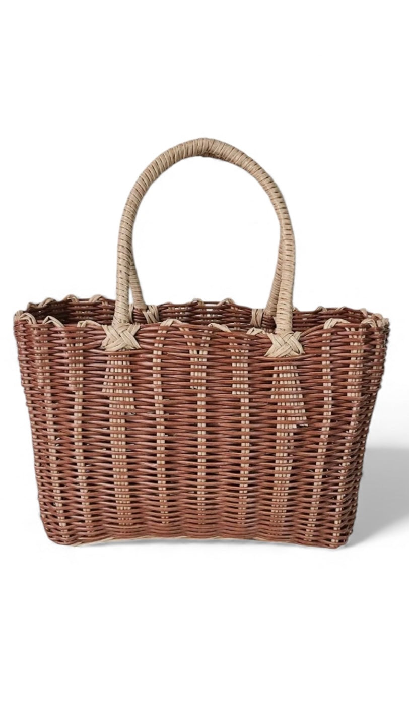Willow Basket Weave Tote – Handmade Eco Woven Shoulder Bag
