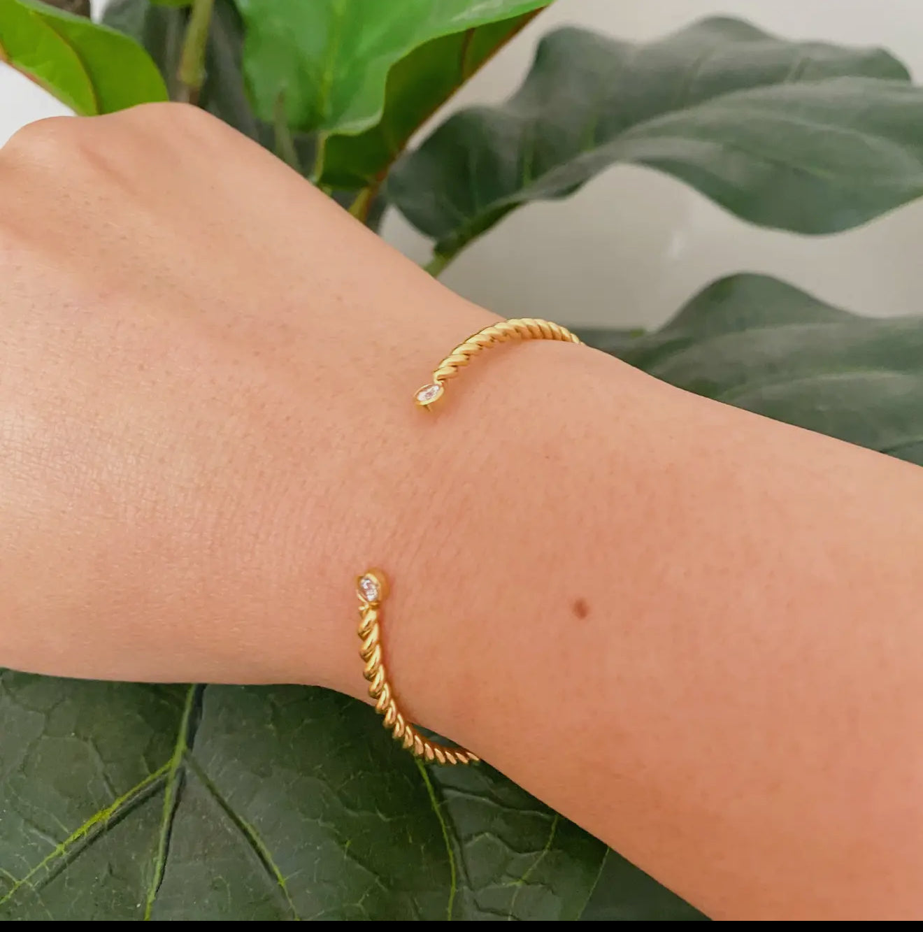 Open Cuff Gold Bracelet