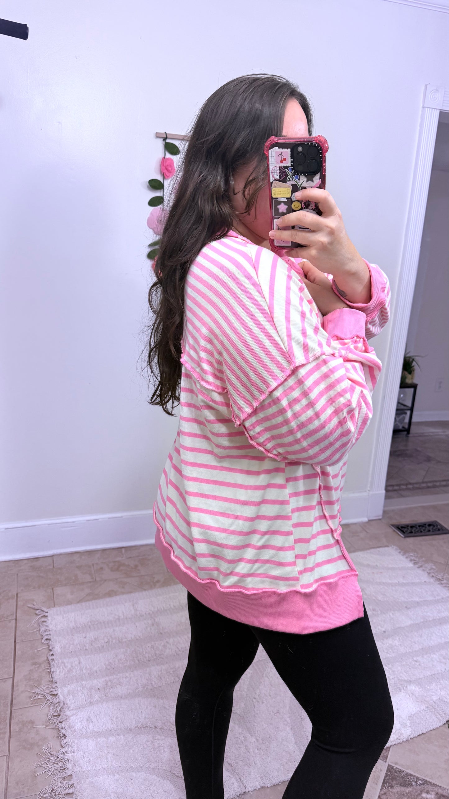 Pink/Cream Pullover