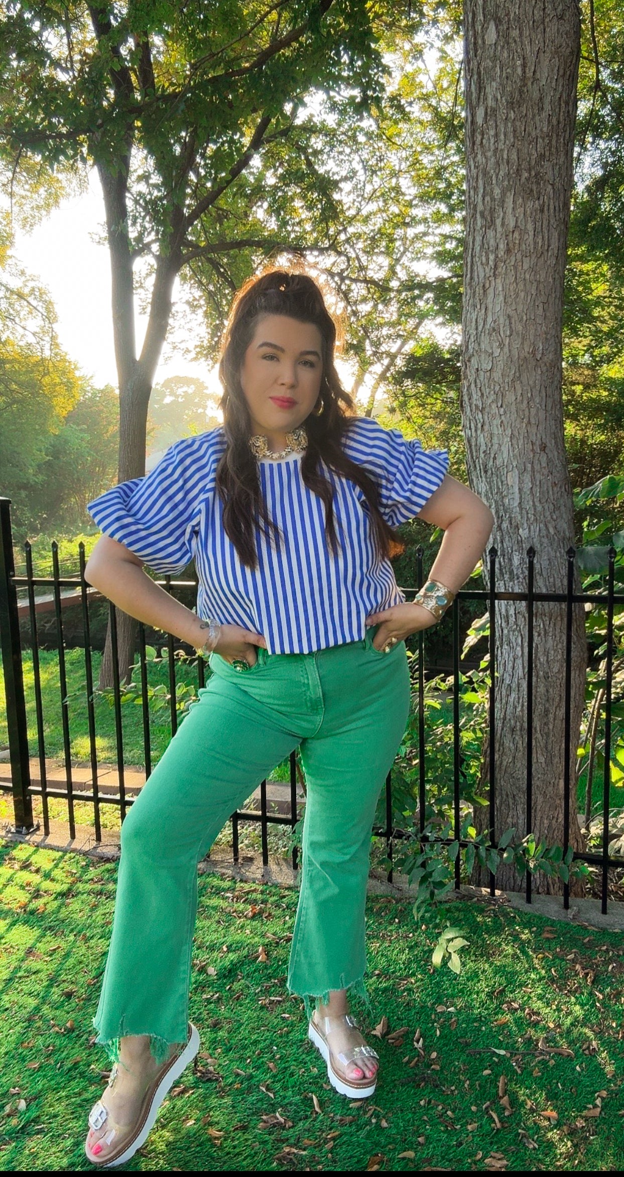 Blue Striped Top