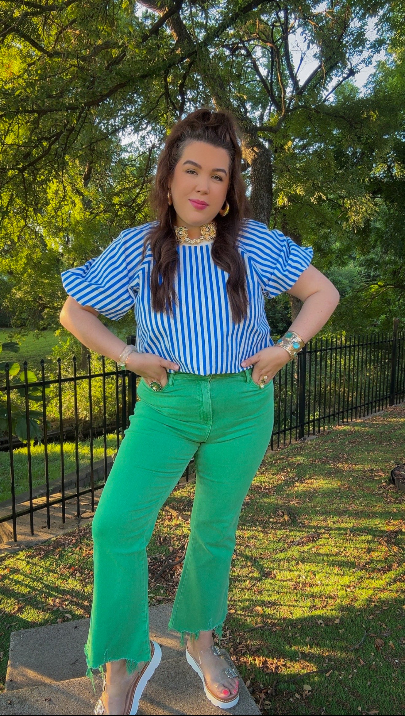 Blue Striped Top