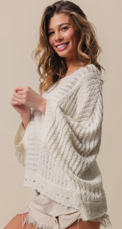 Distressed Dolman Sleeve Top