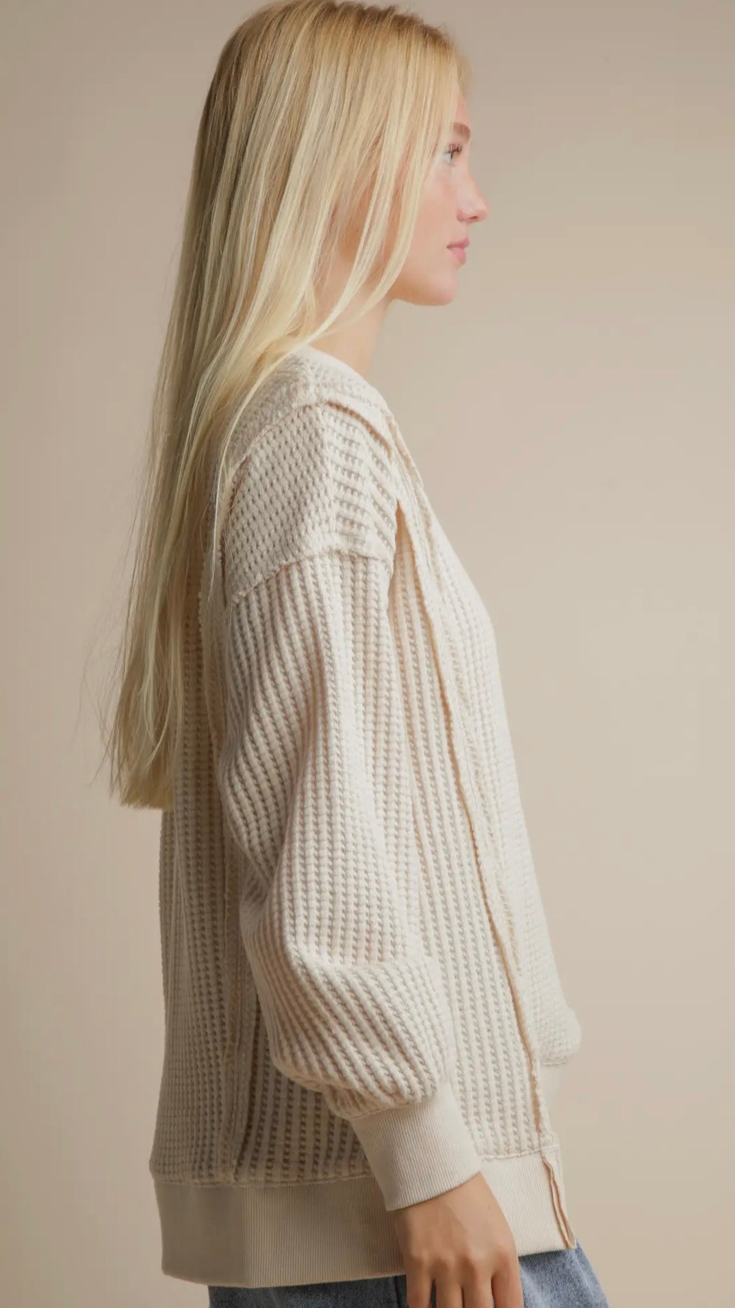 Sweet Cream Waffle Knit Pullover