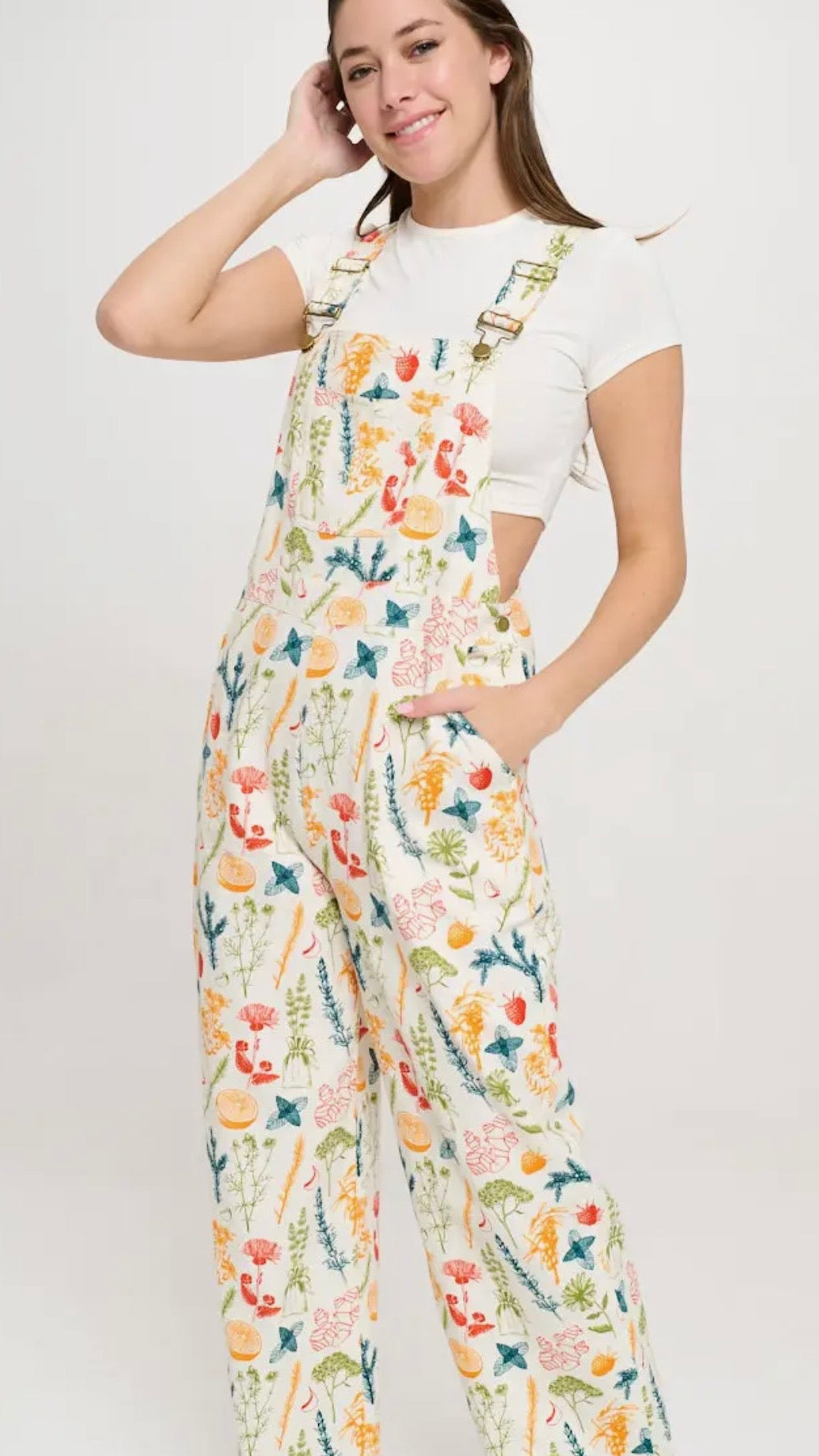 Citrus Print Overalls