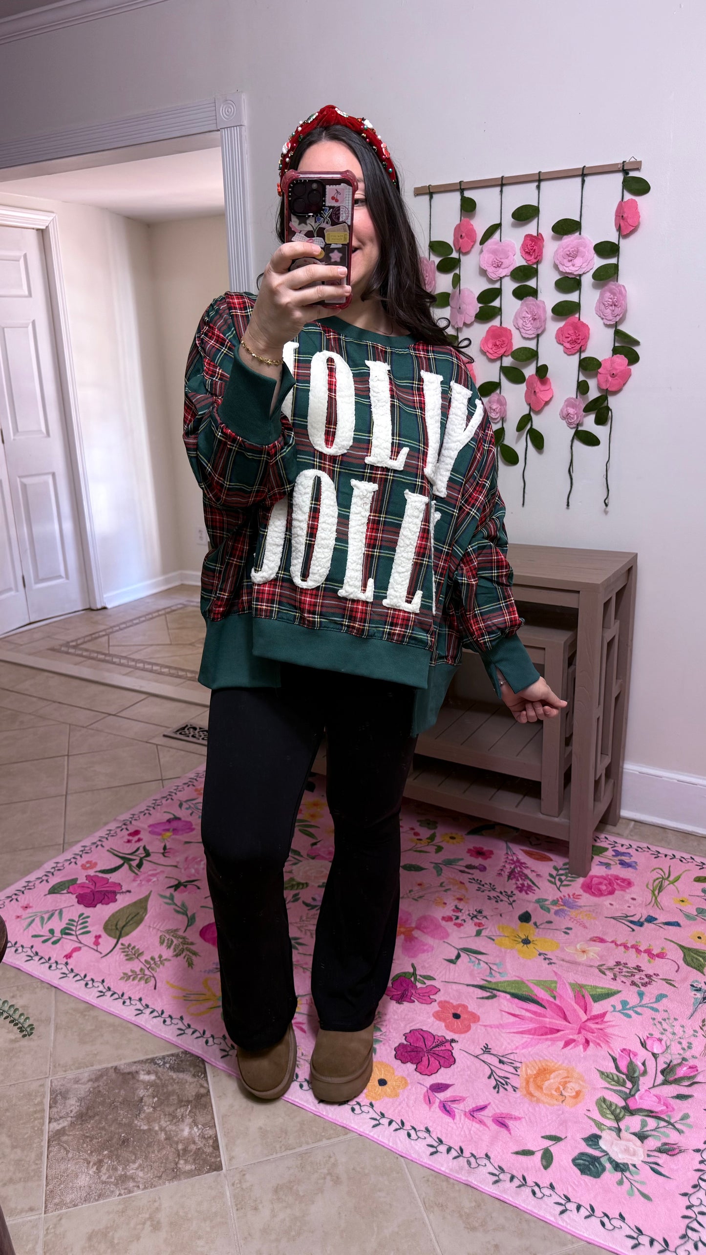Holly Jolly Plaid Sweatshirt