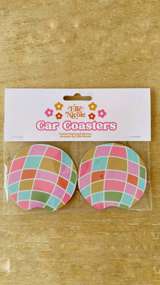 Car Cupholder Coaster - Disco Ball