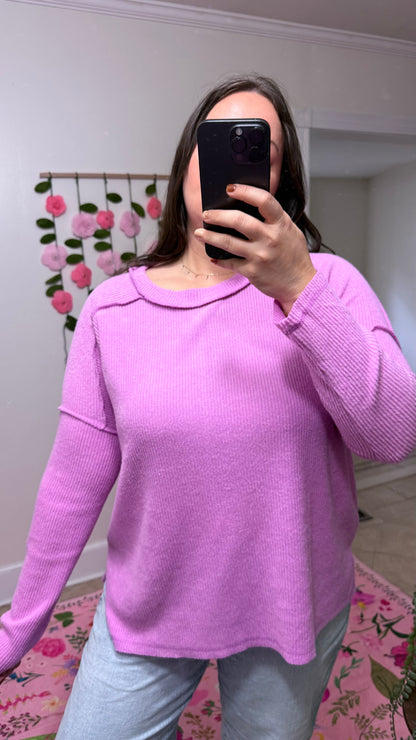Ribbed Pink Sweater