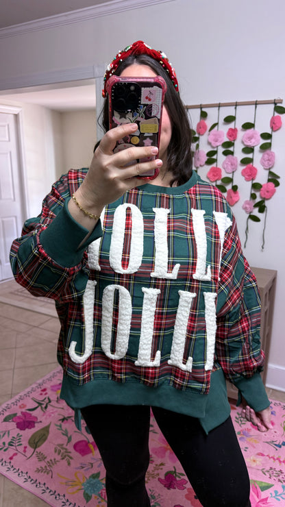 Holly Jolly Plaid Sweatshirt