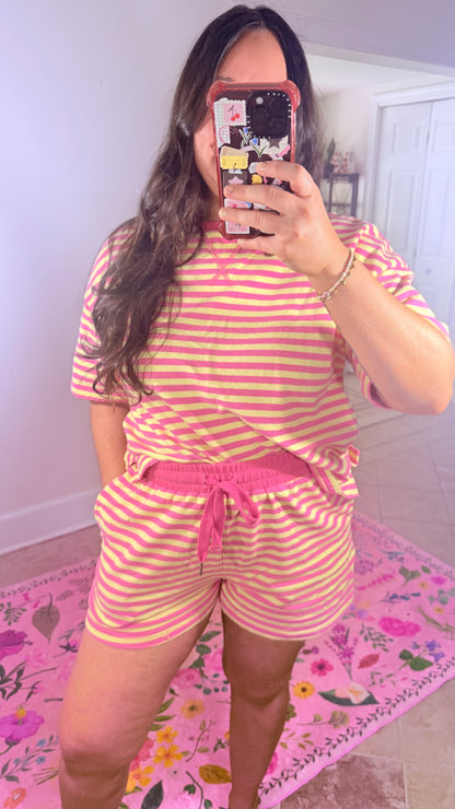 Pink Stripe Lounge Set