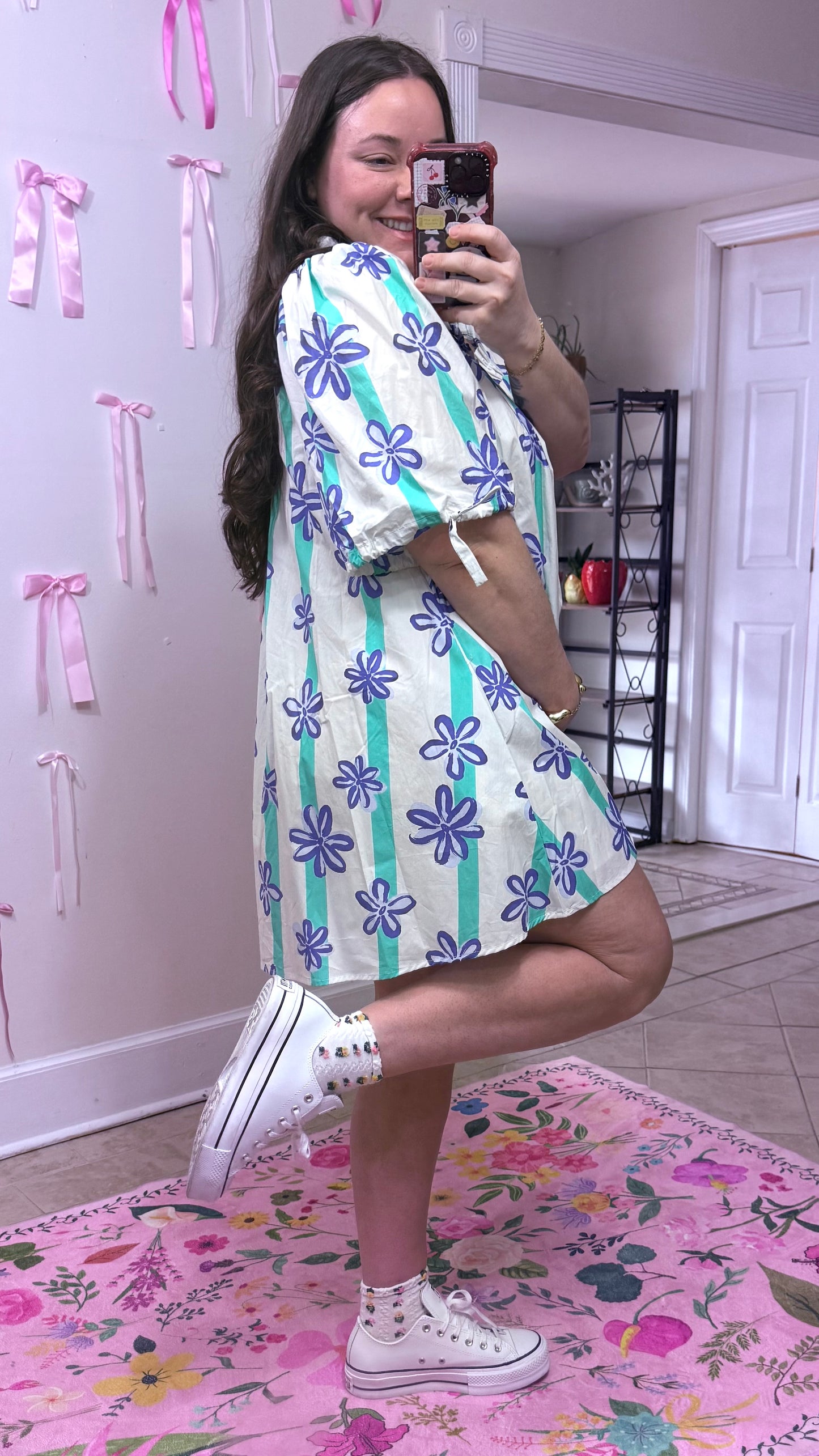 Floral Puff Sleeve Mini Dress