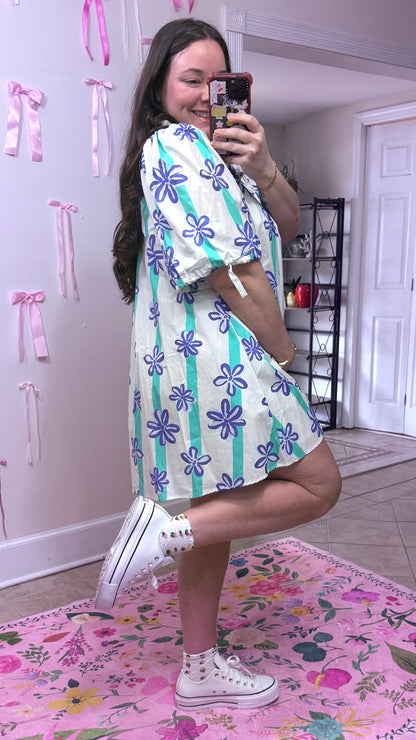 Floral Puff Sleeve Mini Dress