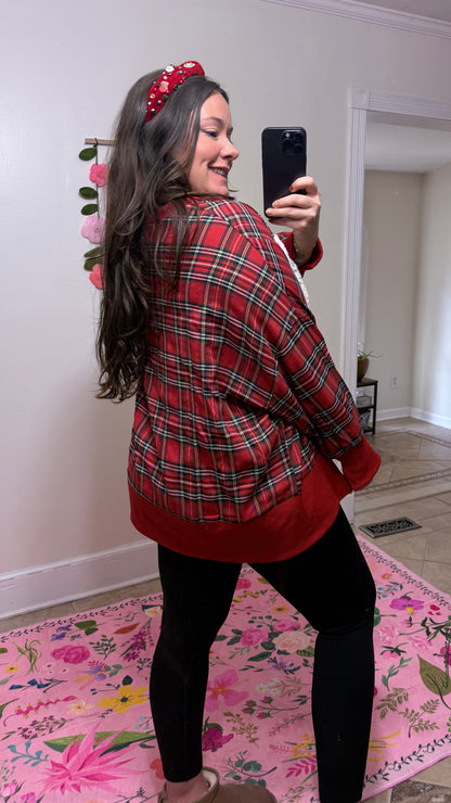 Merry & Bright Plaid Sweatshirt