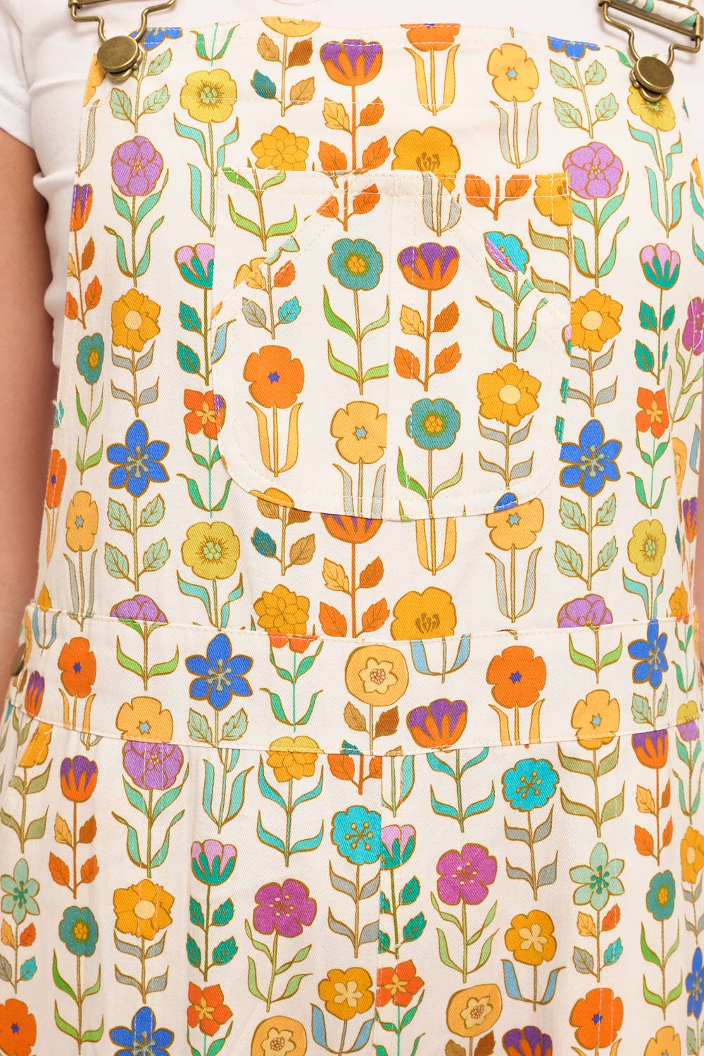 RETRO FLORAL PRINT OVERALLS