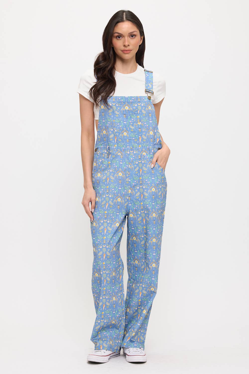 BEE GARDEN PRINT OVERALLS
