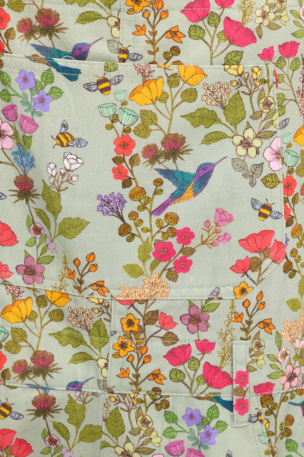 HUMMINGBIRD PRINT SHORTALLS
