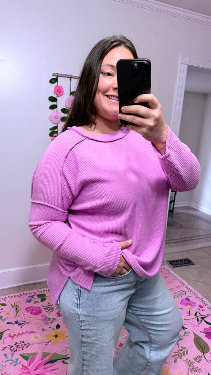 Ribbed Pink Sweater