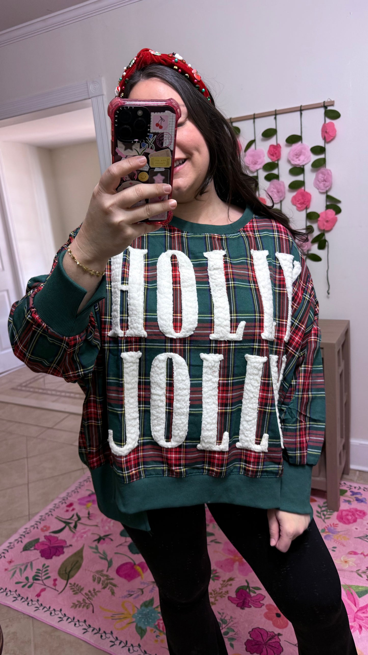 Holly Jolly Plaid Sweatshirt