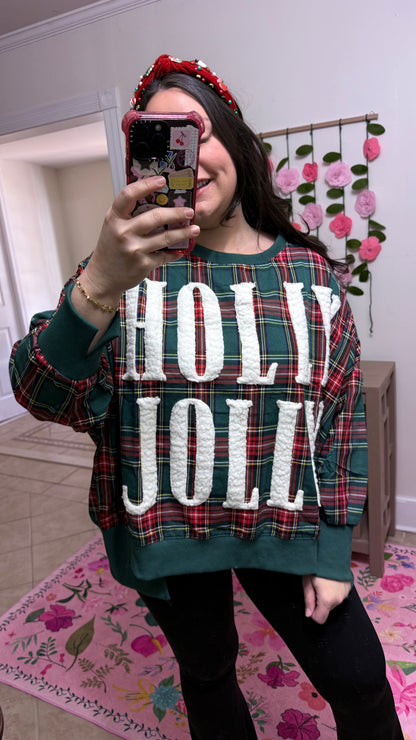 Holly Jolly Plaid Sweatshirt