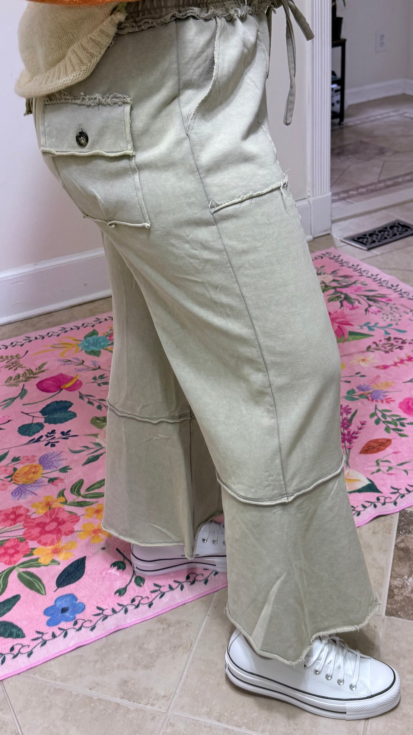 SAGE + FIG Mineral Washed Terry Wide Leg Pants